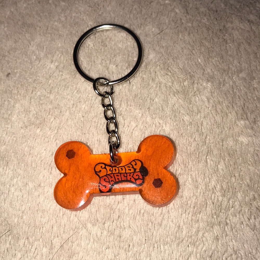 Custom epoxy Scooby snacks bone 🦴 shaped keychain orange New
